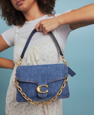 ★ COACH ★Signature Denim in Chain Tabby Shoulder Bag COACH Chain Tabby Small Denim Shoulder Bag - Macy's