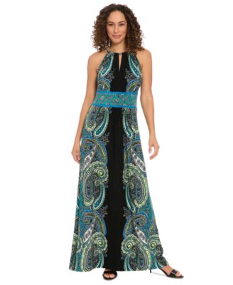 London Times - Women's Printed Sleeveless Maxi Dress
