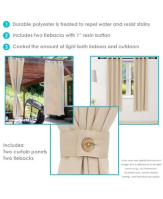 Room-Darkening Curtain Panel with Grommet Top - 52 x 84 in. - Beige