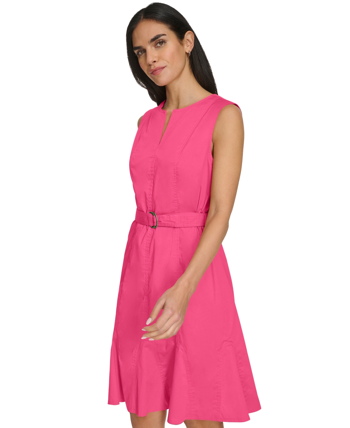 Calvin Klein Women's Sleeveless Belted Sheath Dress In Rosebud