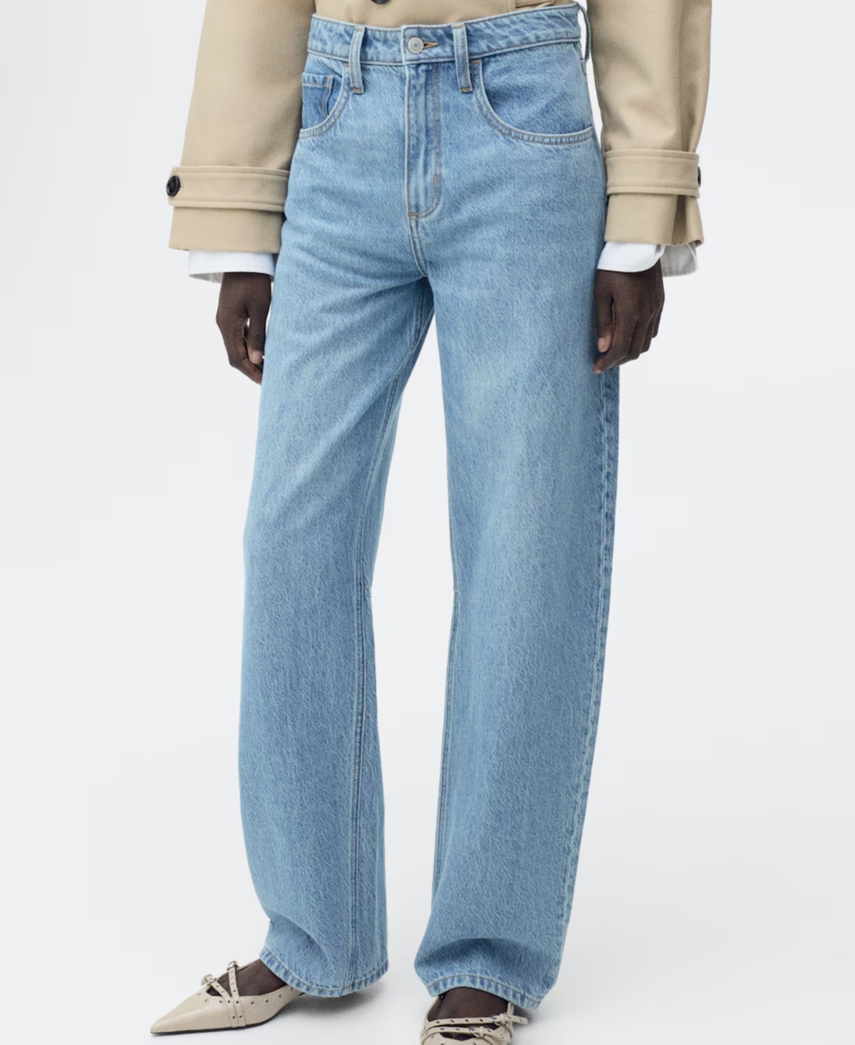 Mango Women's High-rise Balloon Jeans In Medium Blue