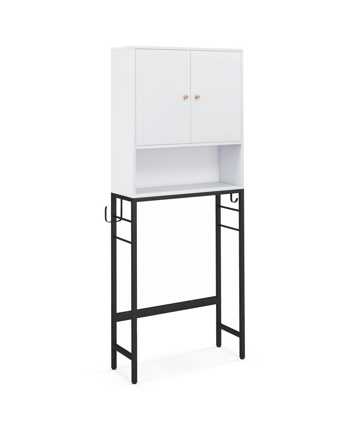 Over-the-Toilet Storage Cabinet with 2 Doors and Adjustable Shelf for Bathroom - White