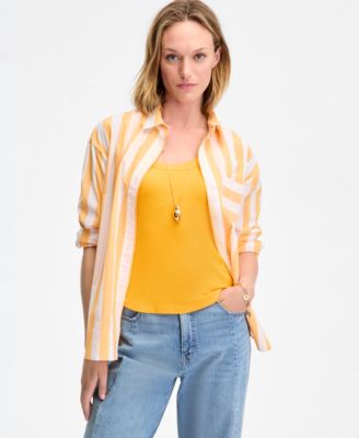 On 34th - Women's Striped Long-Sleeve Shirt
