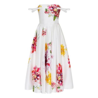 Women's Tea-length floral dress