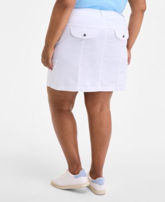 Plus Size Comfort-Waist Cargo Skirt, Exclusively at Macy's 