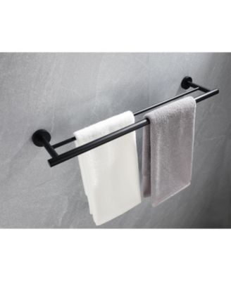 Space-Saving Double Towel Bar for Organized Bathroom Storage