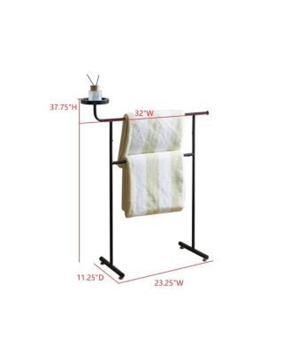 Valet Clothes Stand with Storage Tray, Towel Rack, Blanket Drying Holder for Bedroom