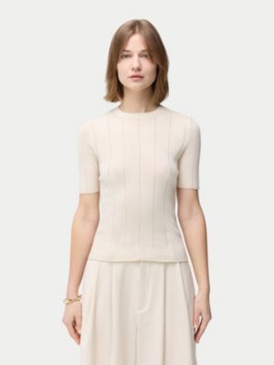 Women's Ajour-Knit Cashmere Silk Top