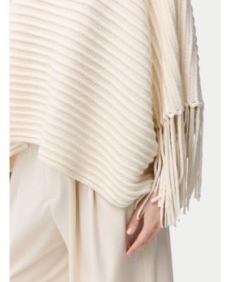 Women's Fringed Sleeve Cashmere Poncho
