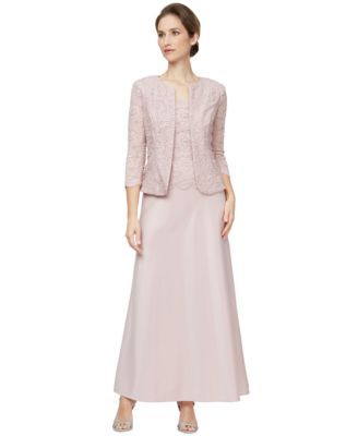 Alex Evenings - Lace Jacket & Lace-Top Gown