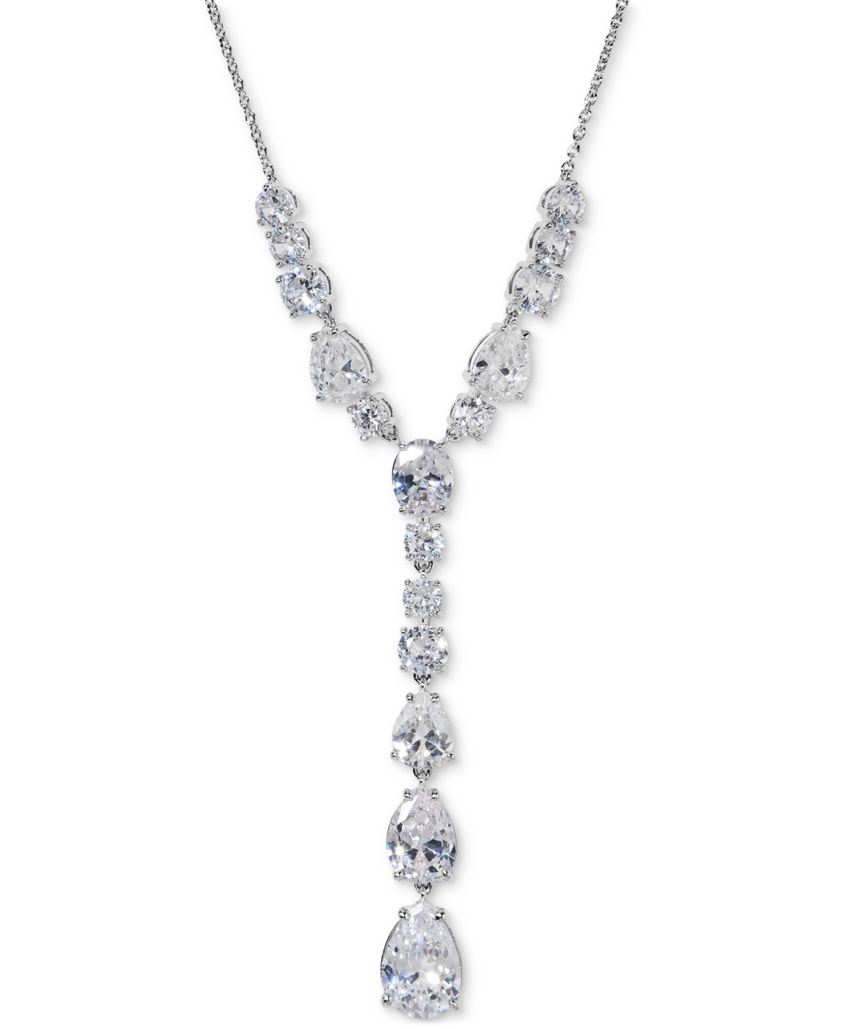 Stone Lariat Necklace, 16" + 2" extender, Exclusively at Macy's - Silver