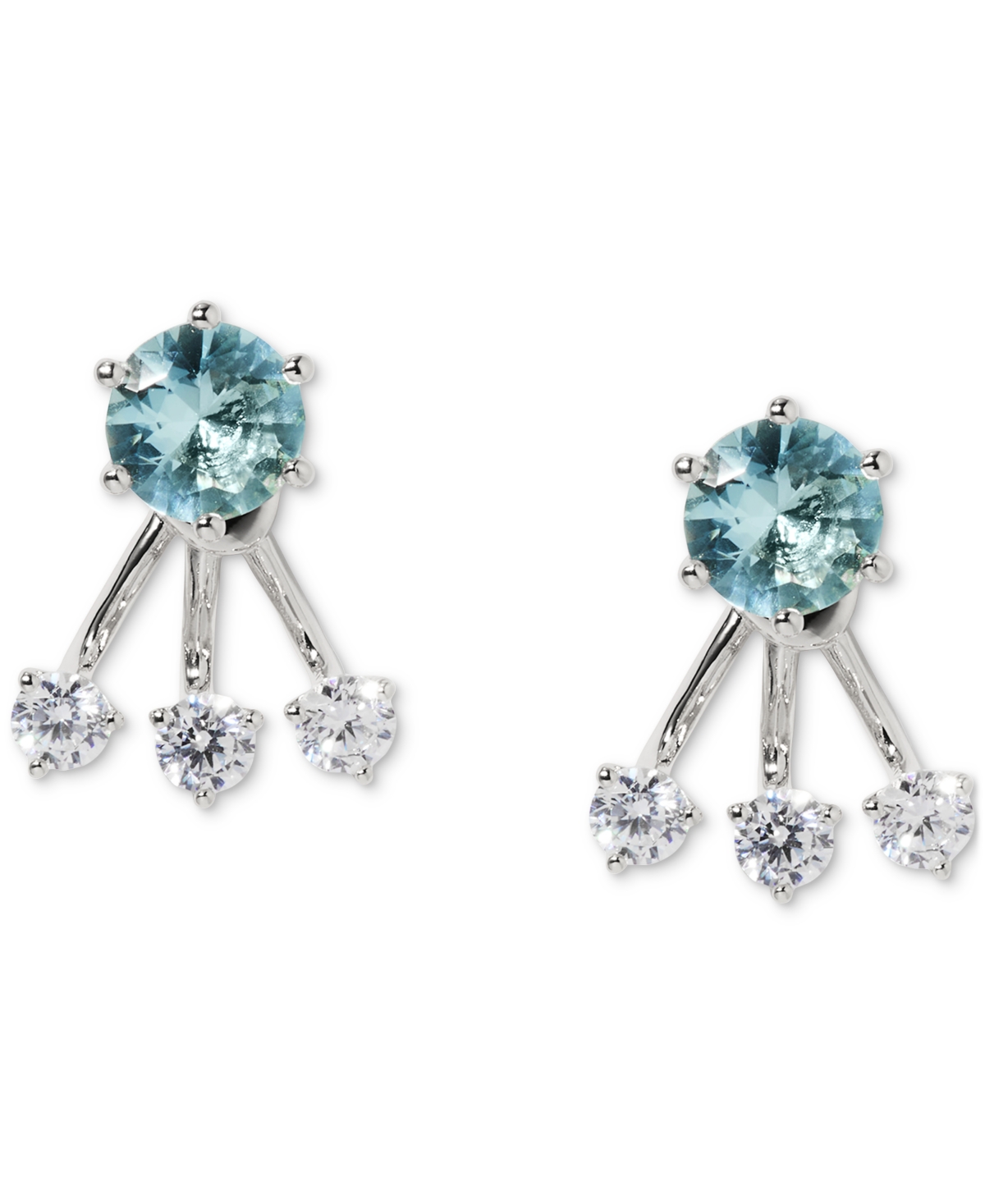 Silver-Tone Stone Jacket Earrings, Exclusively at Macy's - Blue