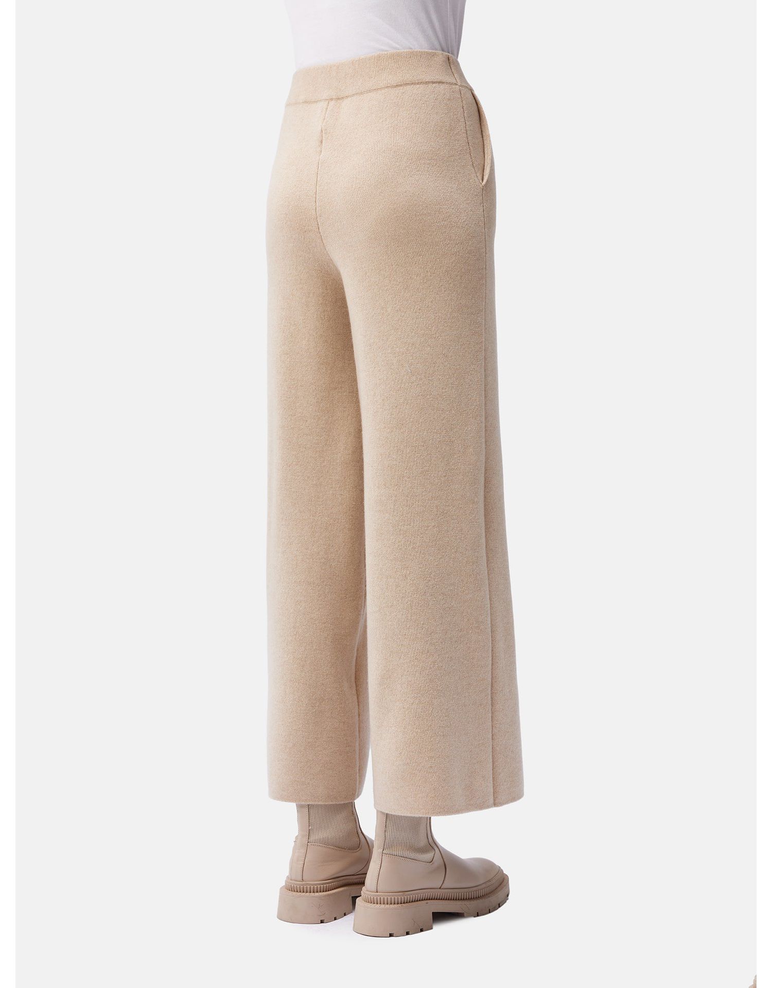 Women's Organic Color Cashmere Wide-Leg Pants