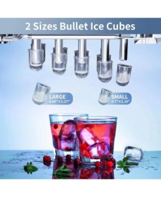 Portable Countertop Ice Maker, 26 lbs/24H with 2 Sizes Bullet Ice Cubes, Handle, Self-Cleaning, 9 Cubes in 6 Min Ice Machine