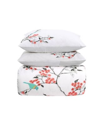 Cherry Garden Cotton 3-Pc. Duvet Cover Set, Full/Queen
