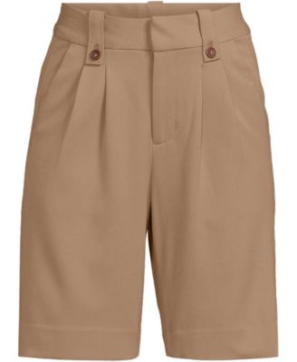 Women's Soft Polish High Rise Pleated 10" Shorts