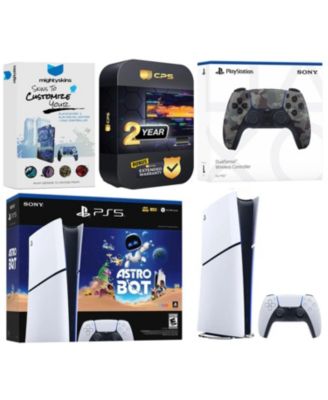 PlayStation 5 Slim Digital PS5 Astro Bot Bundle with Extra Volcanic, MightySkins Voucher and 2 Year Extended Warranty