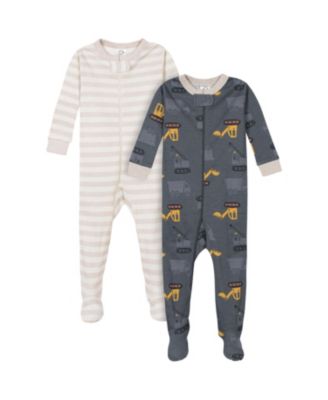 Toddler Boys 2-Pack Snug Fit Footed Cotton Pajamas