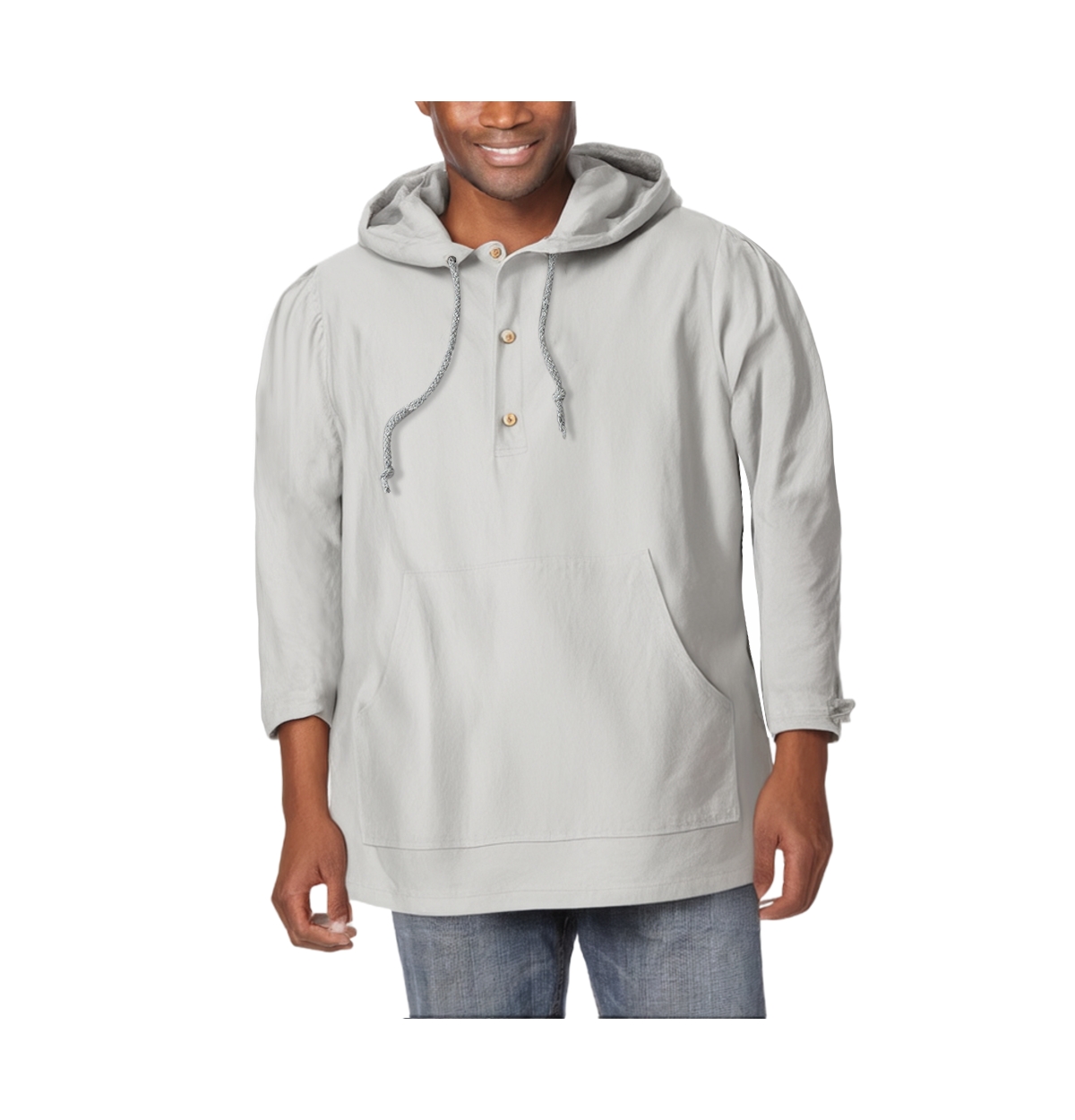 Big & Tall Gauze Hoodie - Sand grey