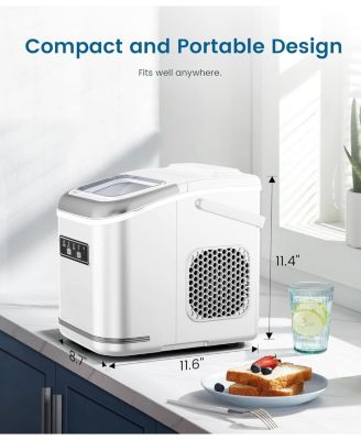 Ice Makers Countertop, Portable Ice Machine with Carry Handle, 26.5lbs/24Hrs, 6Mins/9 Ice Cubes, Self-Cleaning Countertop Ice Maker with Ice Basket/Scoop,for Home Bar Camping RV