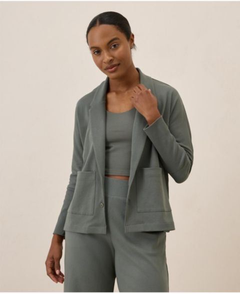 Женский пиджак Pact Organic Cotton Airplane Relaxed Blazer, цвет: Серый