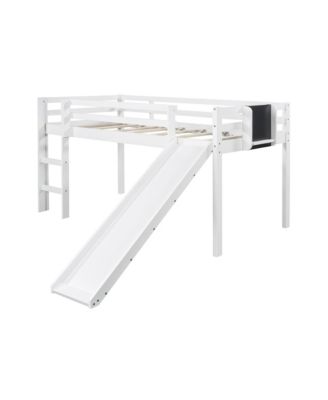 Loft Bed with Slide and Chalkboard &acirc;€“ Perfect for Creative Play & Sleep - Twin