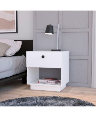 20" Black One Drawer Nightstand With Integrated Tech