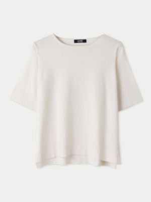 Women's Box-Cut Cotton Silk Cashmere Blend T-Shirt