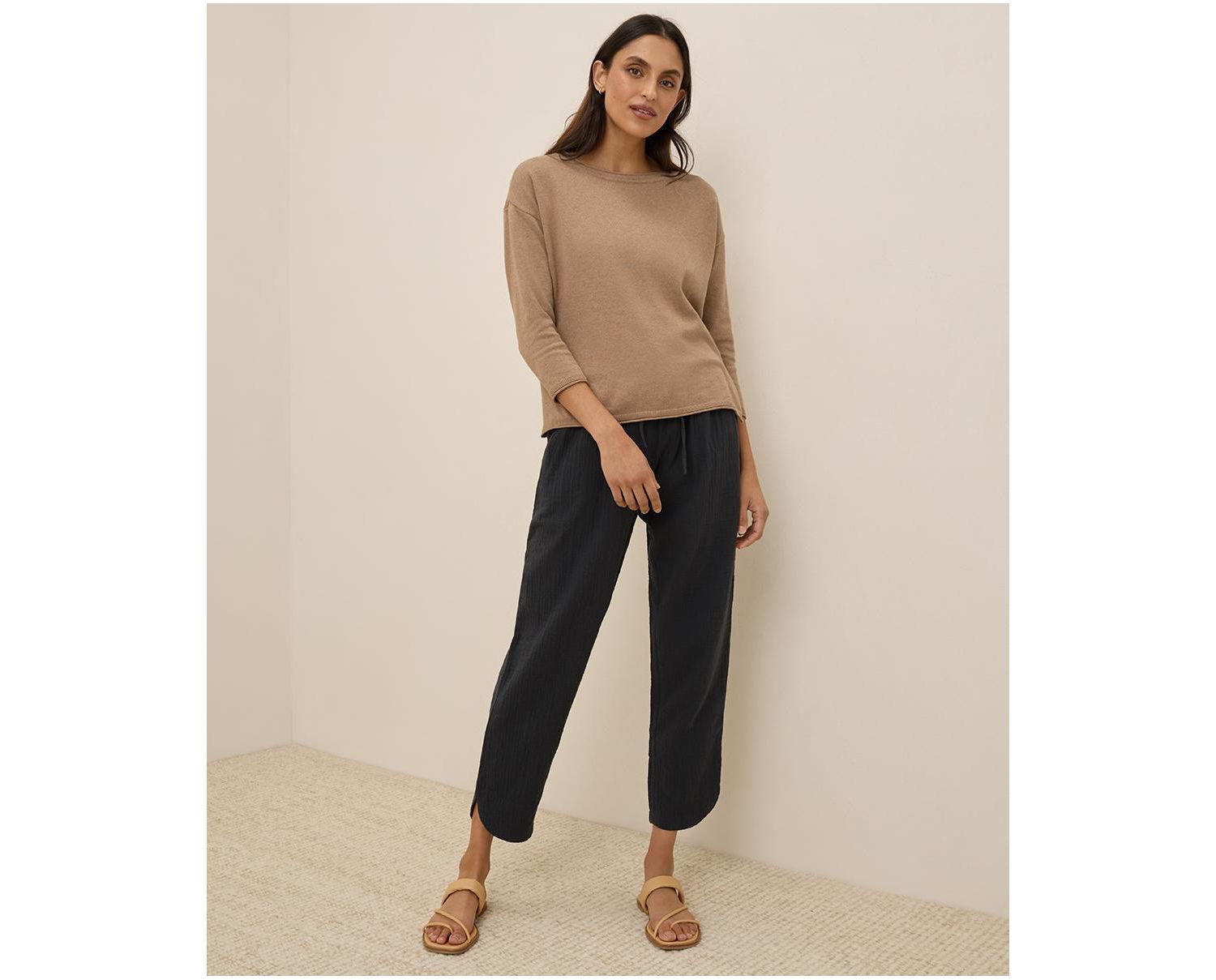 Women's Organic Cotton Coastal Double Gauze Tapered Pull-On Pant