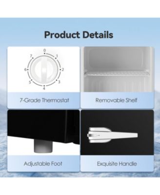 Mini Freezer, 1.2 Cu. Ft Small Upright Freezer with Handle, Removable Shelves, 7-Level Adjustable Thermostat, Low Noise Freezer