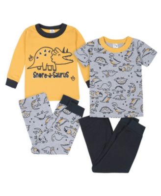 Toddler Boys Snug Fit Cotton Pajama Set, 4-Piece