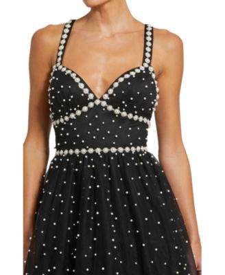 ●Mac Duggal●パール ビーズ ハイロー ガウン Mac Duggal Women's Pearl Beaded High Low Gown - Macy's