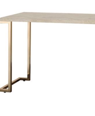 Faux Marble Coffee Table with Iron Sled Base – Elegant and Sturdy