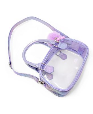 Girls Game Day Glam Clear Crossbody Handbag, Hot Pink