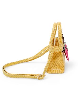 Girls Crocodile Pony Handbag, Orange