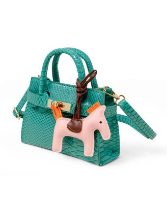 Girls Crocodile Pony Handbag, Orange