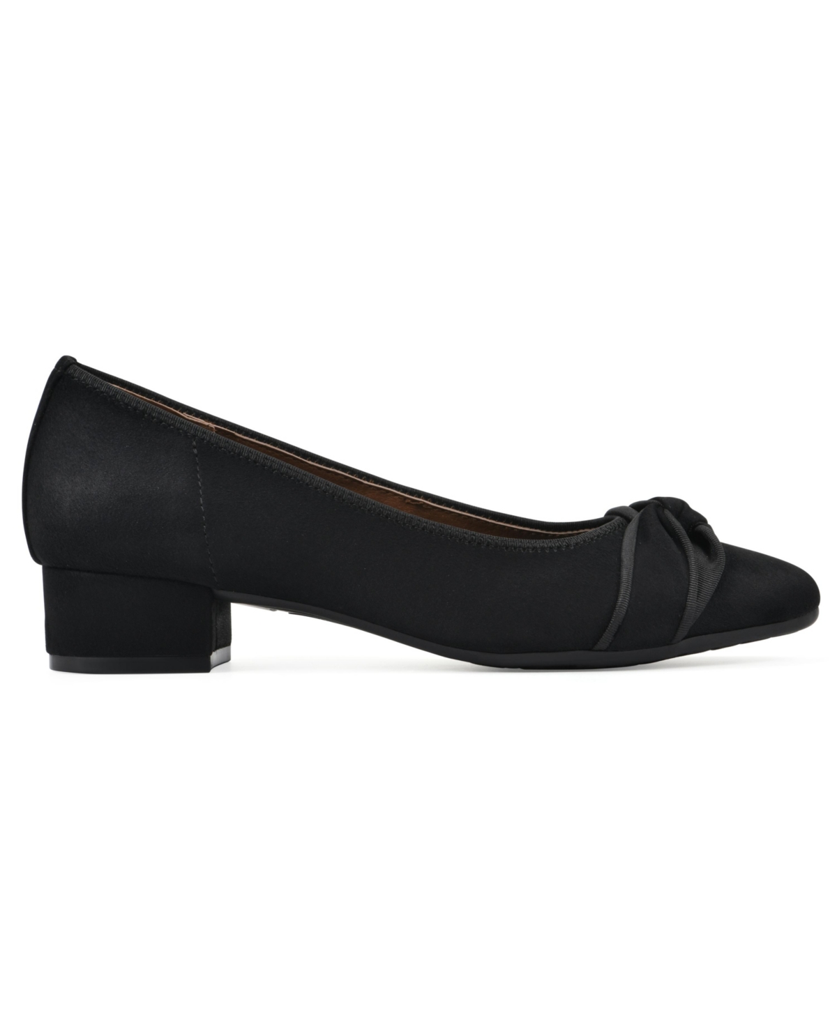 White Mountain Bordeaux Womens Faux Suede Almond Toe Pumps In Black Fabric