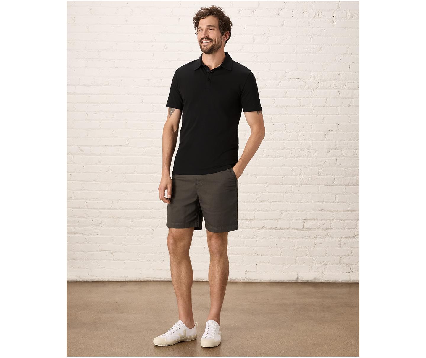 Мужское поло Pact Organic Cotton Luxe Stretch Jersey Slim Polo, цвет: Чёрный — фото 2