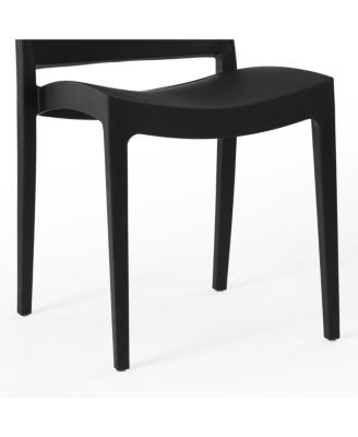 Modern Polypropylene Stackable Plastic Patio Dining Chair (Set of 2)