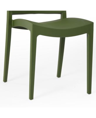 Modern Polypropylene Stackable Plastic Patio Dining Chair (Set of 2