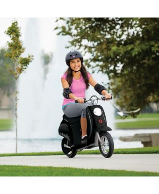 Pocket Mod Miniature Euro 24 Volt Electric Retro Scooters, 1 Red & 1 Black