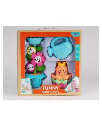 Toddler 3 Pieces Bath Toys for Toddlers, Flower Waterfalls Waterwheel Bath Tub Toys with Suction Cup 1-3