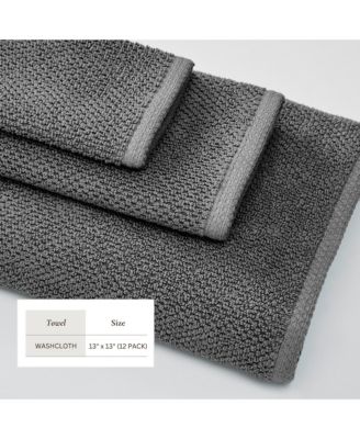 Cotton Textured 12-Piece Washcloth Set