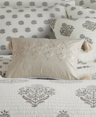 Kamira Embroidered Tassel Decorative Pillow, 18" x 14"