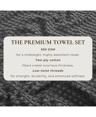 Quick-Drying Cotton Diamond Waffle Textured Bath Towel, 54" x 27"