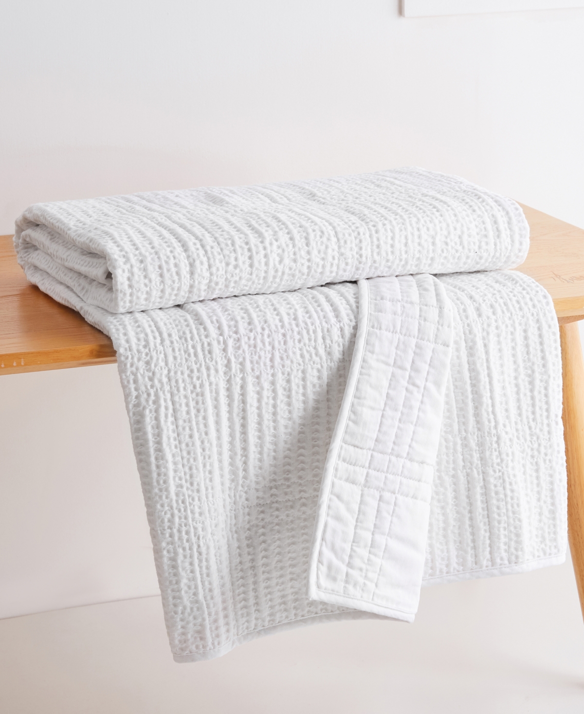 Levtex Cloud Waffle Textured Quilted Throw, 50" X 60"