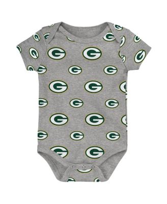 Baby Boys and Girls Green Bay Packers Team Starter Bodysuit, Set of 3