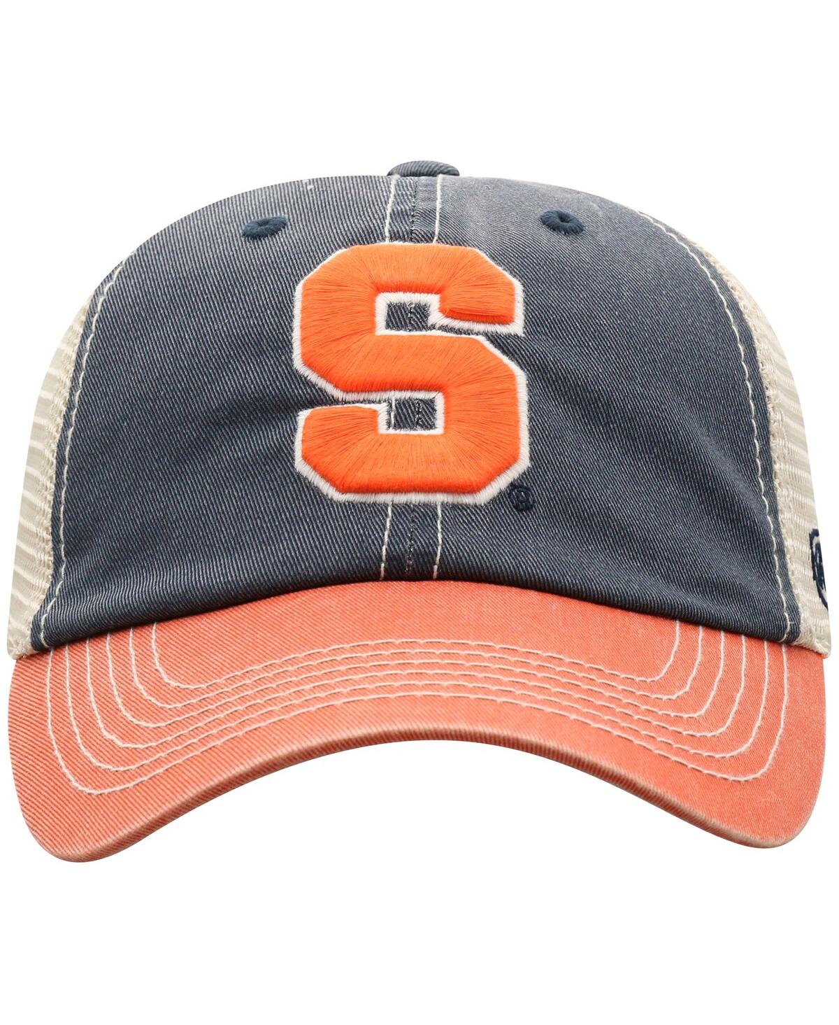 Top Of The World Men's True Navy Syracuse Orange Off Road Three-tone Vintage Adjustable Trucker Hat In Navy