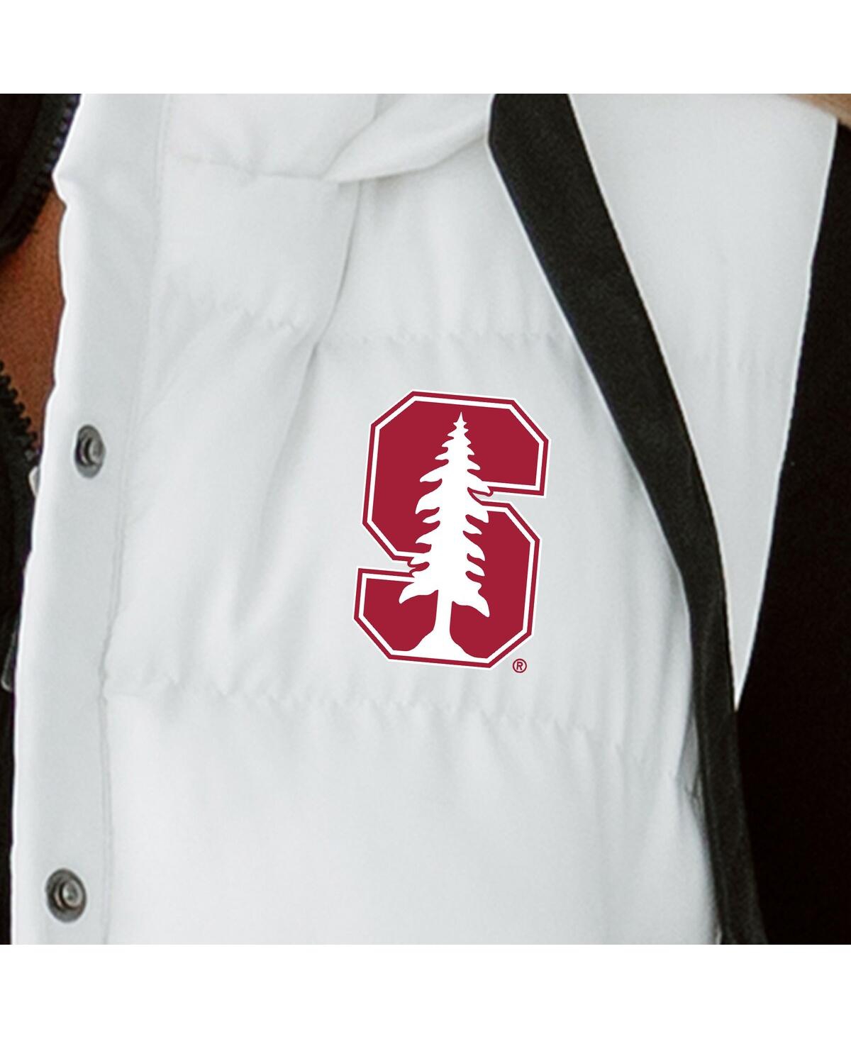 Gameday Couture Women's White Stanford Cardinal Hooded Full-Snap Puffer Vest