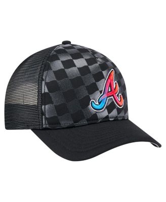 Men's Black Atlanta Braves Gradient 9FORTY A-Frame M-Crown Trucker Adjustable Hat